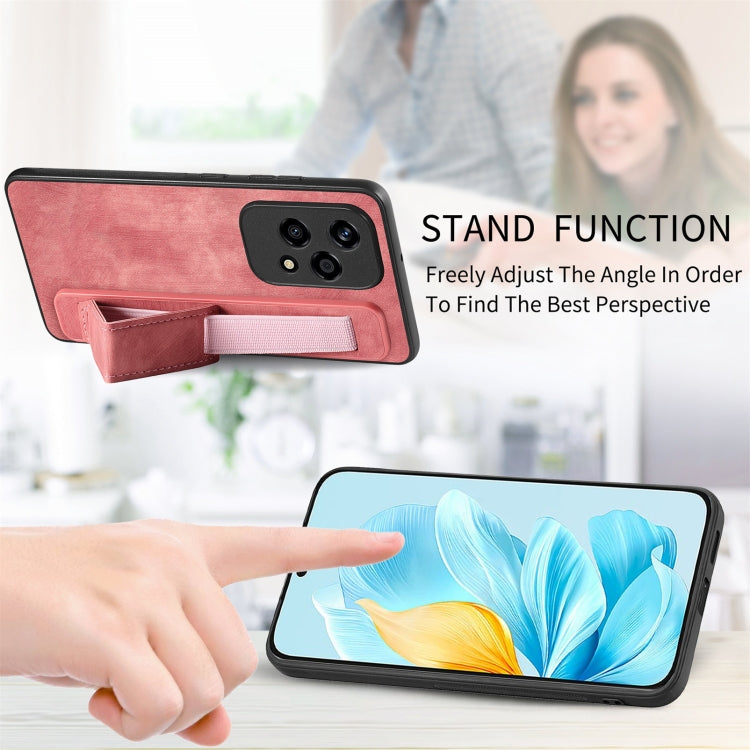 For Honor 200 Lite Golbal Retro Wristband Holder Leather Back Phone Case