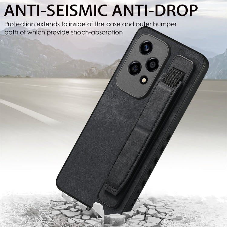 For Honor 200 Lite Golbal Retro Wristband Holder Leather Back Phone Case