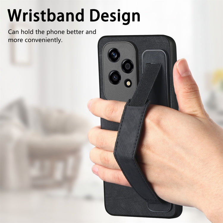 For Honor 200 Lite Golbal Retro Wristband Holder Leather Back Phone Case