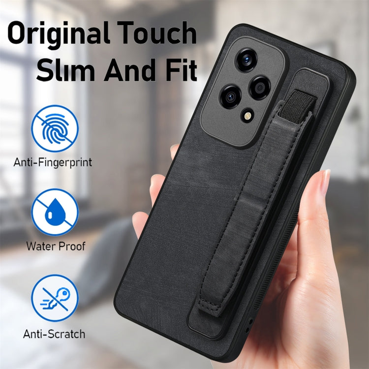 For Honor 200 Lite Golbal Retro Wristband Holder Leather Back Phone Case