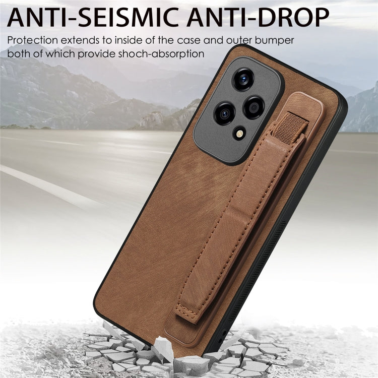 For Honor 200 Lite Golbal Retro Wristband Holder Leather Back Phone Case