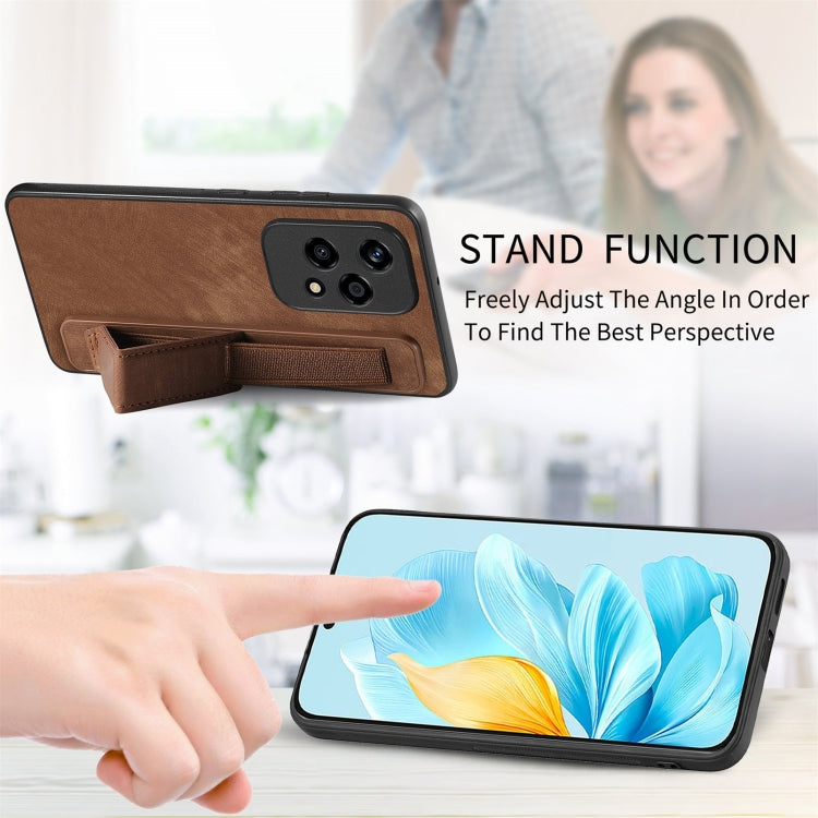 For Honor 200 Lite Golbal Retro Wristband Holder Leather Back Phone Case