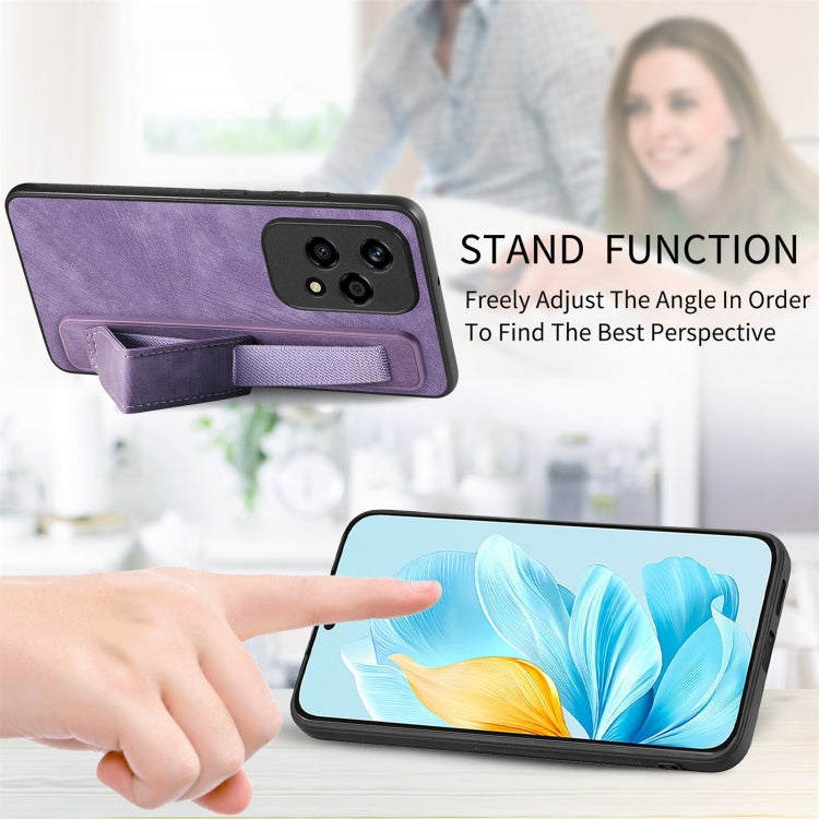 For Honor 200 Lite Golbal Retro Wristband Holder Leather Back Phone Case