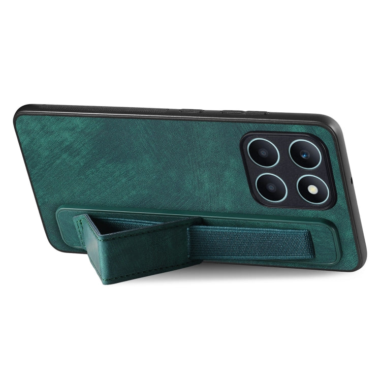 For Honor X6a Retro Wristband Holder Leather Back Phone Case