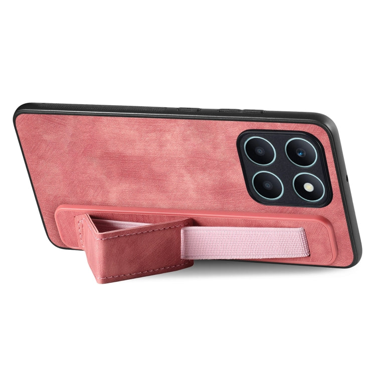 For Honor X6a Retro Wristband Holder Leather Back Phone Case