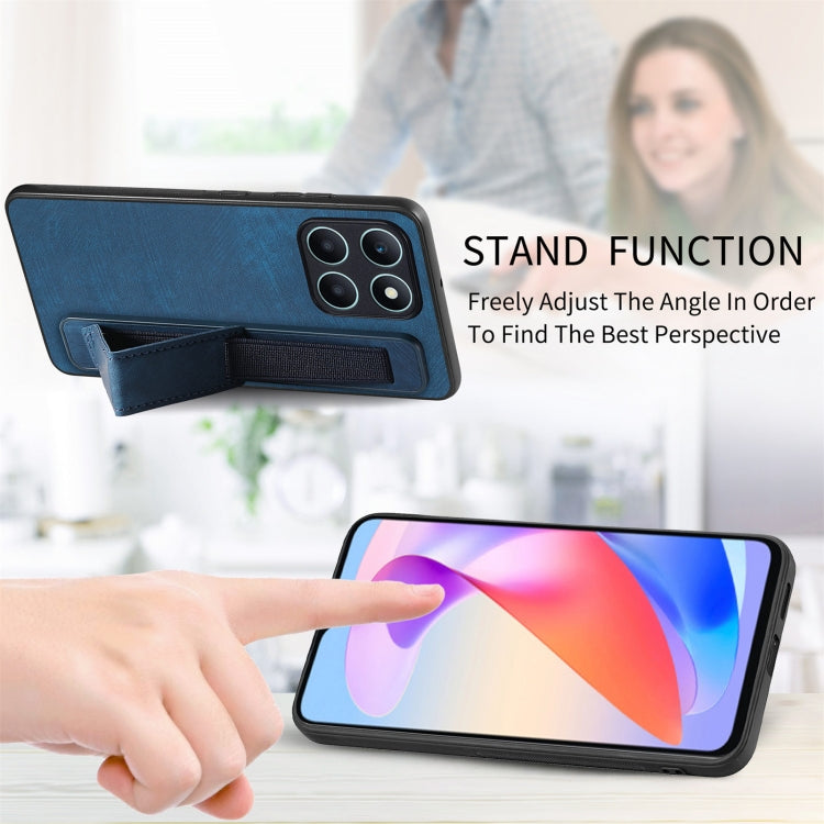 For Honor X6a Retro Wristband Holder Leather Back Phone Case