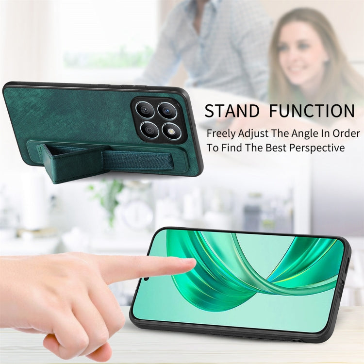 For Honor X8b Retro Wristband Holder Leather Back Phone Case
