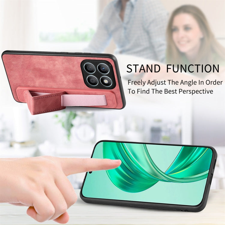 For Honor X8b Retro Wristband Holder Leather Back Phone Case