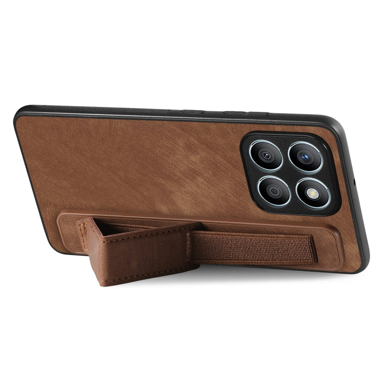 For Honor X8b Retro Wristband Holder Leather Back Phone Case