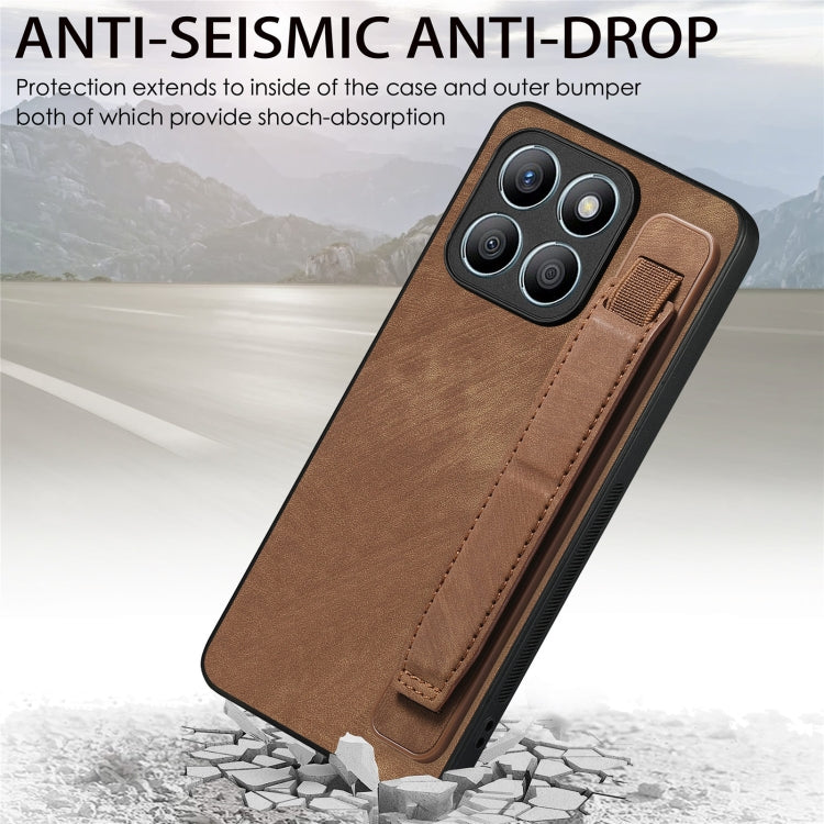 For Honor X8b Retro Wristband Holder Leather Back Phone Case