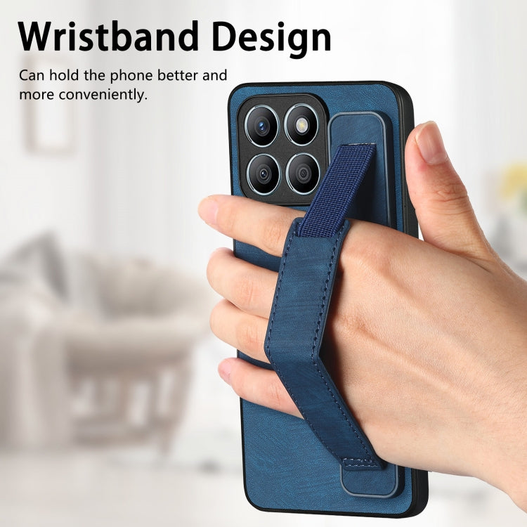 For Honor X8b Retro Wristband Holder Leather Back Phone Case