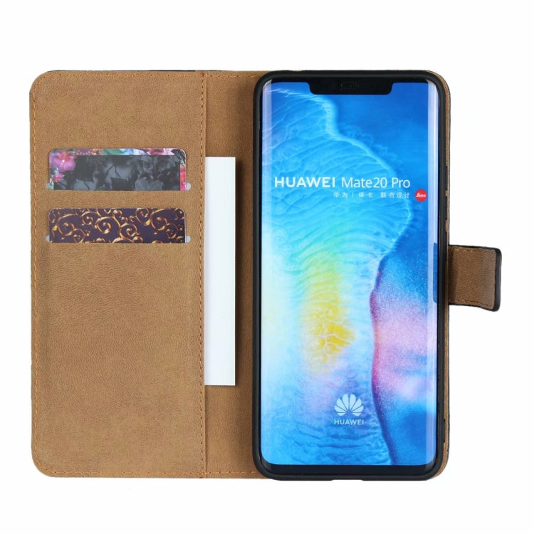 Horizontal Flip Leather Case for Huawei Mate 20 Pro ,with Magnetic Clasp and Bracket and Card Slot and Wallet(Black)