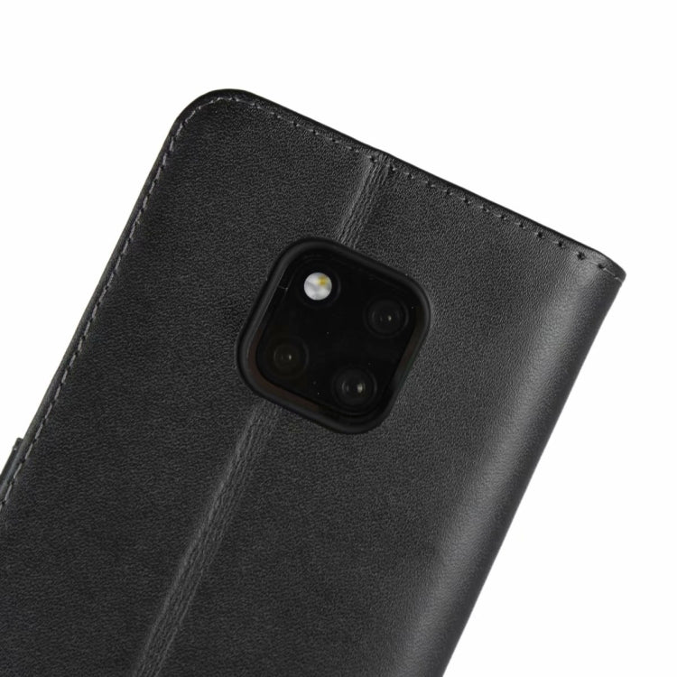 Horizontal Flip Leather Case for Huawei Mate 20 Pro ,with Magnetic Clasp and Bracket and Card Slot and Wallet(Black)