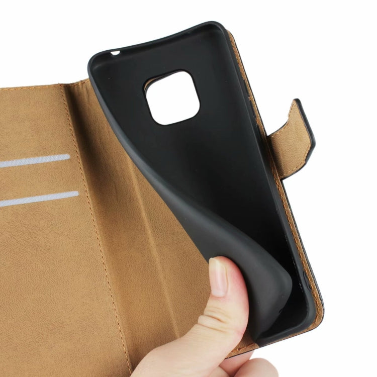 Horizontal Flip Leather Case for Huawei Mate 20 Pro ,with Magnetic Clasp and Bracket and Card Slot and Wallet(Black)