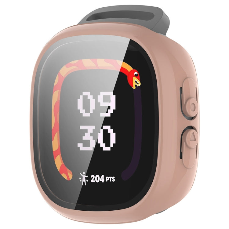 For Fitbit Ace LTE  PC + Tempered Glass Film Integrated Watch Protective Case