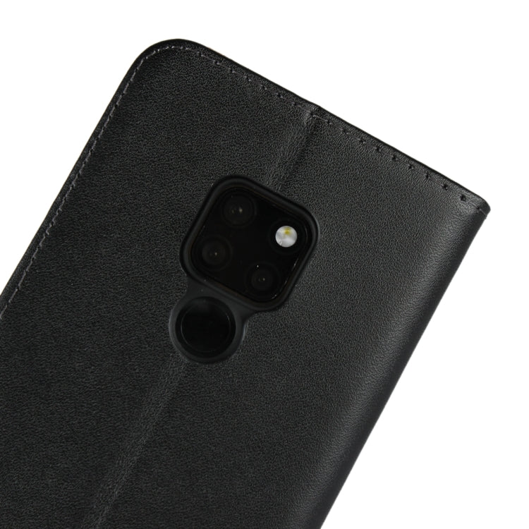 Horizontal Flip Leather Case for Huawei Mate 20 , with Magnetic Clasp and Bracket and Card Slot and Wallet(Black)
