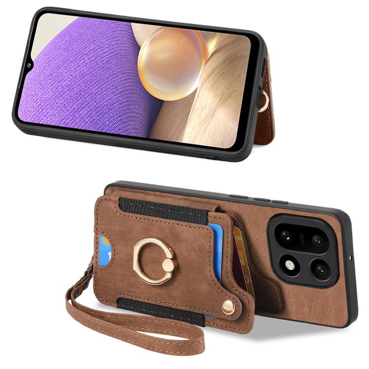 For OnePlus 15 Retro Skin-feel Ring Multi-card RFID Wallet Phone Case