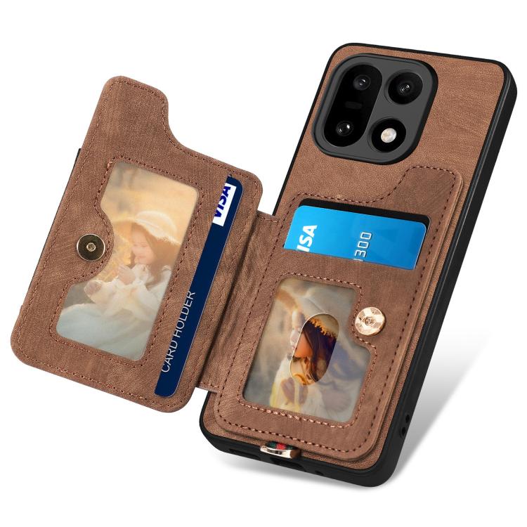 For OnePlus 15 Retro Skin-feel Ring Multi-card RFID Wallet Phone Case