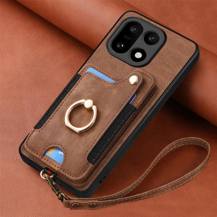 For OnePlus 15 Retro Skin-feel Ring Multi-card RFID Wallet Phone Case
