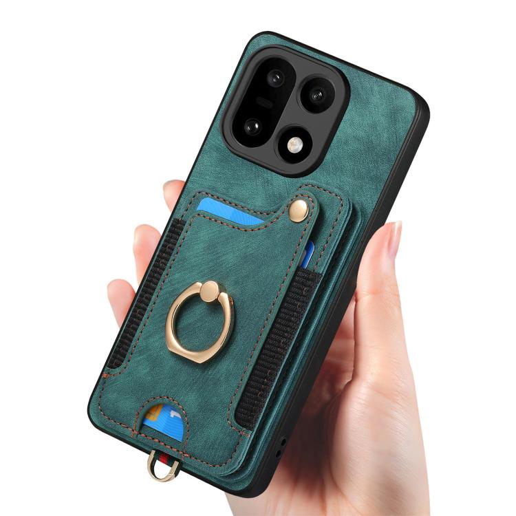 For OnePlus 15 Retro Skin-feel Ring Multi-card RFID Wallet Phone Case