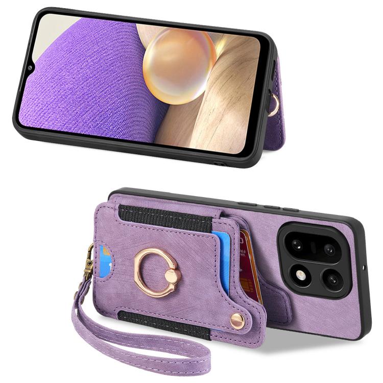 For OnePlus 15 Retro Skin-feel Ring Multi-card RFID Wallet Phone Case