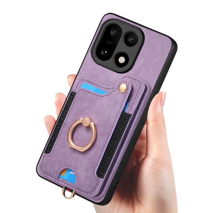 For OnePlus 15 Retro Skin-feel Ring Multi-card RFID Wallet Phone Case