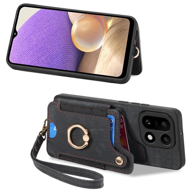 For OnePlus 15 Retro Skin-feel Ring Multi-card RFID Wallet Phone Case