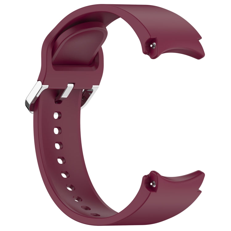 For Samsung Galaxy Watch7 40 / 44mm Solid Color Silver Buckle Quick Release Silicone Watch Band