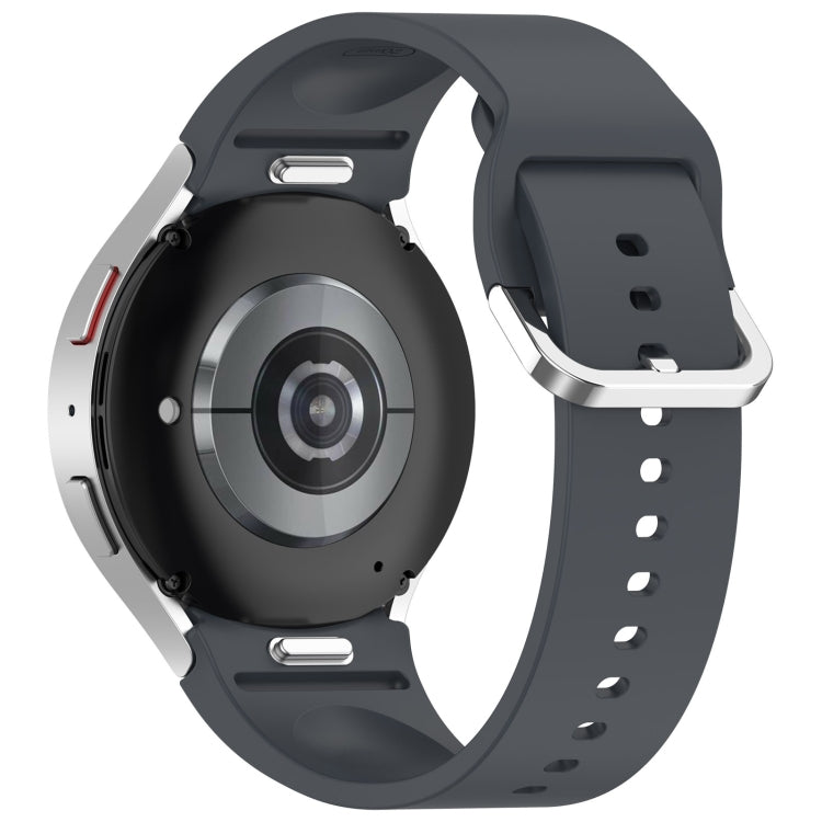 For Samsung Galaxy Watch7 40 / 44mm Solid Color Silver Buckle Quick Release Silicone Watch Band