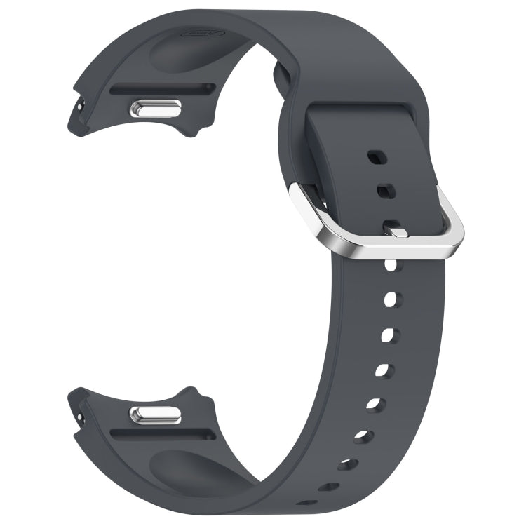 For Samsung Galaxy Watch7 40 / 44mm Solid Color Silver Buckle Quick Release Silicone Watch Band