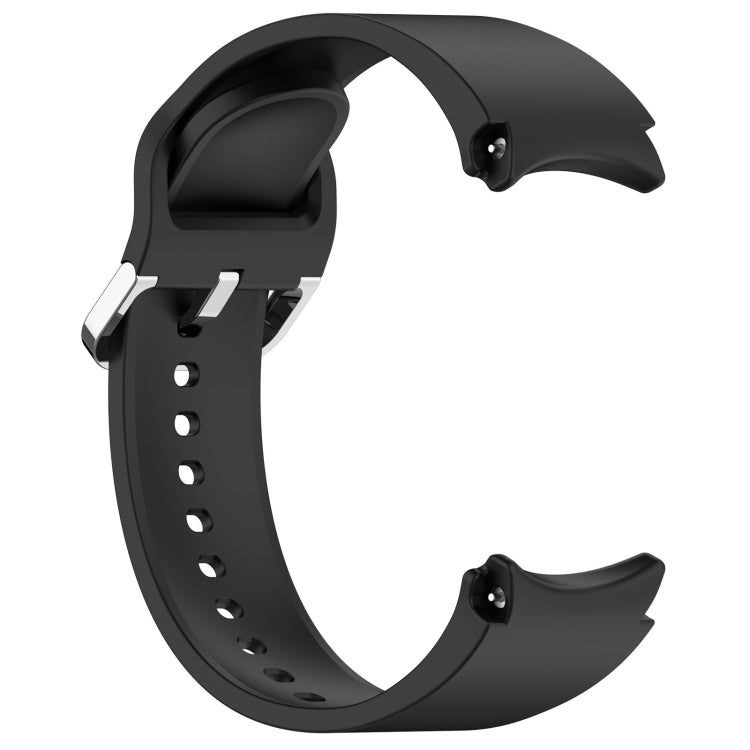 For Samsung Galaxy Watch7 40 / 44mm Solid Color Silver Buckle Quick Release Silicone Watch Band