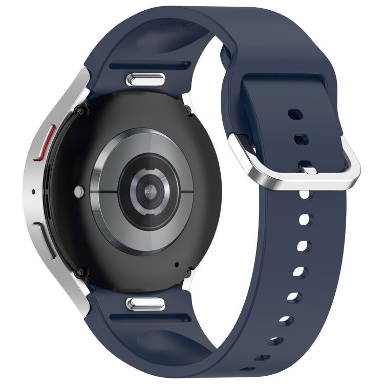 For Samsung Galaxy Watch7 40 / 44mm Solid Color Silver Buckle Quick Release Silicone Watch Band