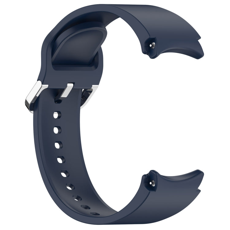 For Samsung Galaxy Watch7 40 / 44mm Solid Color Silver Buckle Quick Release Silicone Watch Band