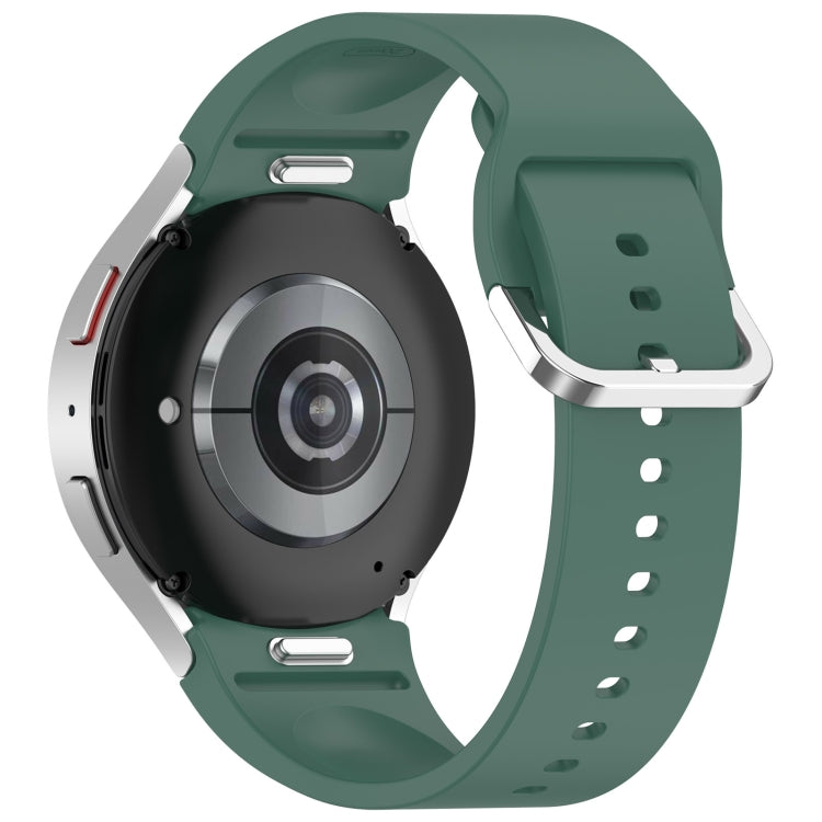 For Samsung Galaxy Watch7 40 / 44mm Solid Color Silver Buckle Quick Release Silicone Watch Band