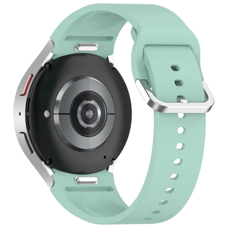 For Samsung Galaxy Watch7 40 / 44mm Solid Color Silver Buckle Quick Release Silicone Watch Band