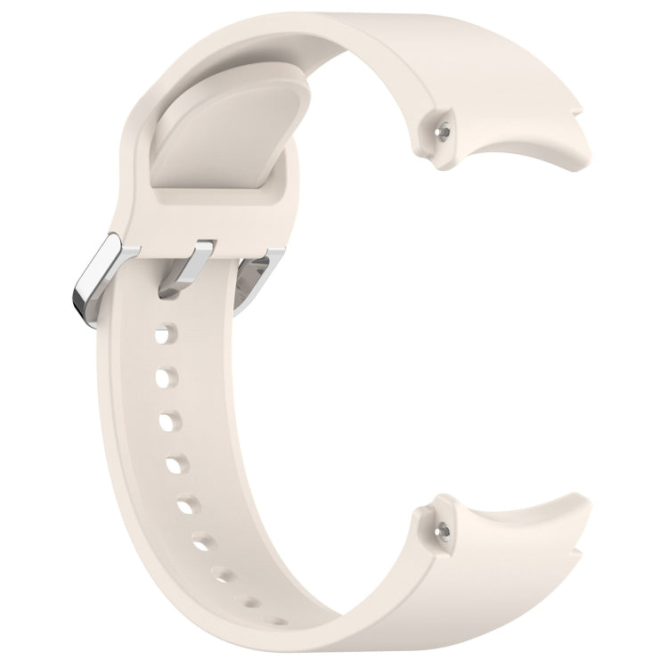 For Samsung Galaxy Watch7 40 / 44mm Solid Color Silver Buckle Quick Release Silicone Watch Band