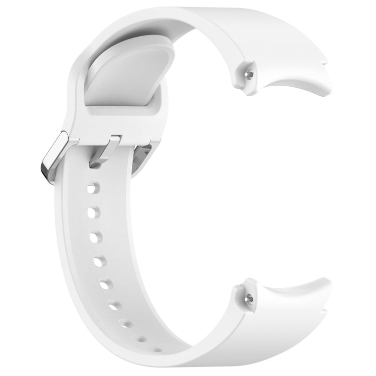 For Samsung Galaxy Watch7 40 / 44mm Solid Color Silver Buckle Quick Release Silicone Watch Band