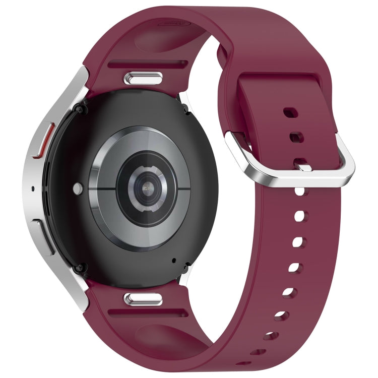 For Samsung Galaxy Watch FE 40mm Solid Color Silver Buckle Quick Release Silicone Watch Band