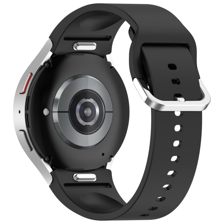 For Samsung Galaxy Watch FE 40mm Solid Color Silver Buckle Quick Release Silicone Watch Band