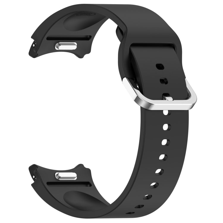 For Samsung Galaxy Watch FE 40mm Solid Color Silver Buckle Quick Release Silicone Watch Band