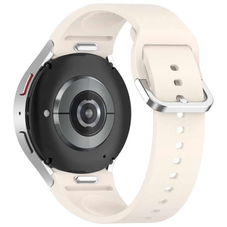 For Samsung Galaxy Watch FE 40mm Solid Color Silver Buckle Quick Release Silicone Watch Band