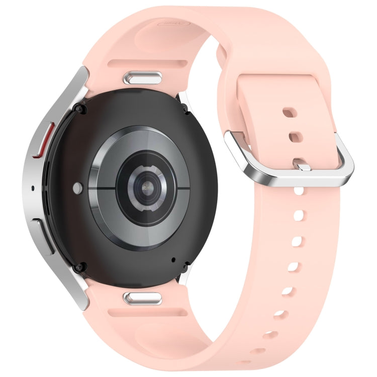 For Samsung Galaxy Watch FE 40mm Solid Color Silver Buckle Quick Release Silicone Watch Band