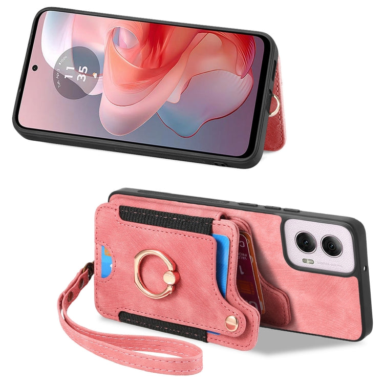 For Motorola G Power 5G 2024 Retro Skin-feel Ring Multi-card RFID Wallet Phone Case