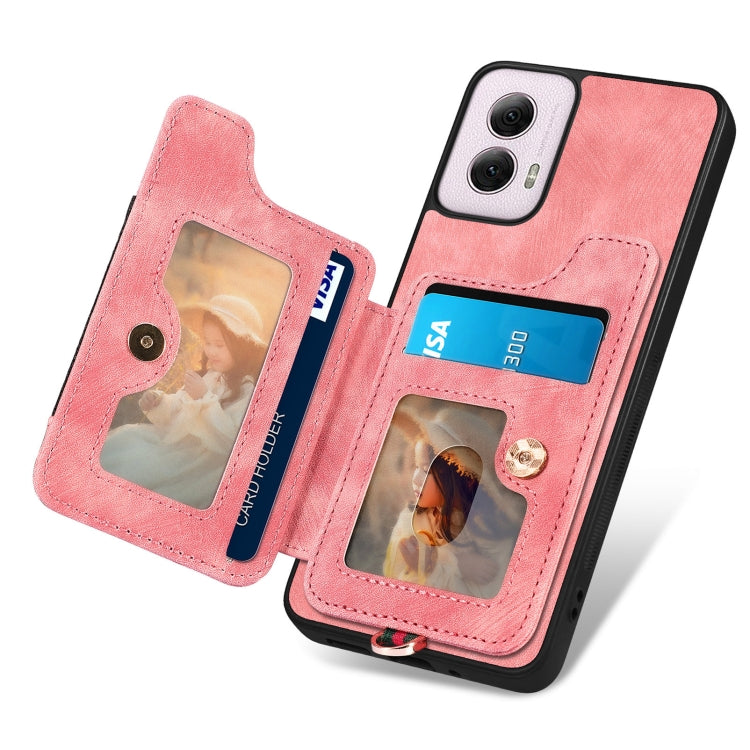 For Motorola G Power 5G 2024 Retro Skin-feel Ring Multi-card RFID Wallet Phone Case