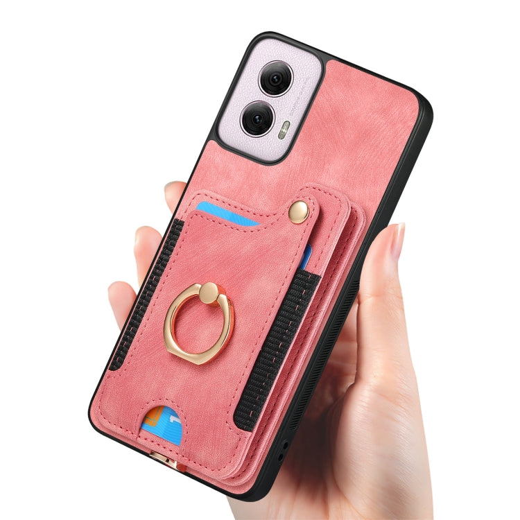 For Motorola G Power 5G 2024 Retro Skin-feel Ring Multi-card RFID Wallet Phone Case