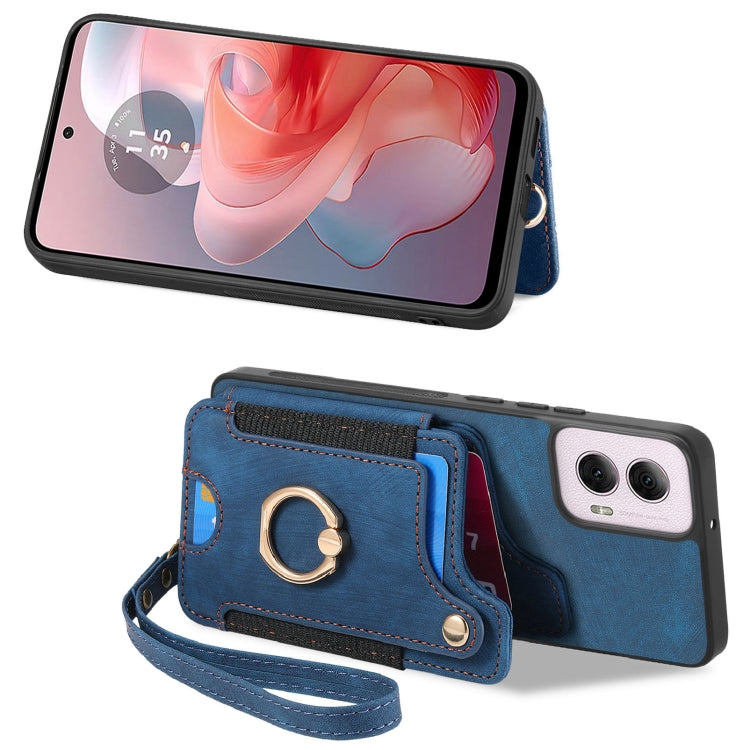 For Motorola G Power 5G 2024 Retro Skin-feel Ring Multi-card RFID Wallet Phone Case