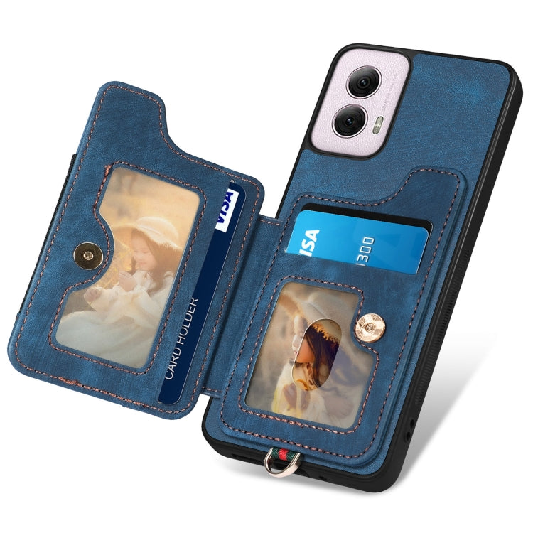 For Motorola G Power 5G 2024 Retro Skin-feel Ring Multi-card RFID Wallet Phone Case