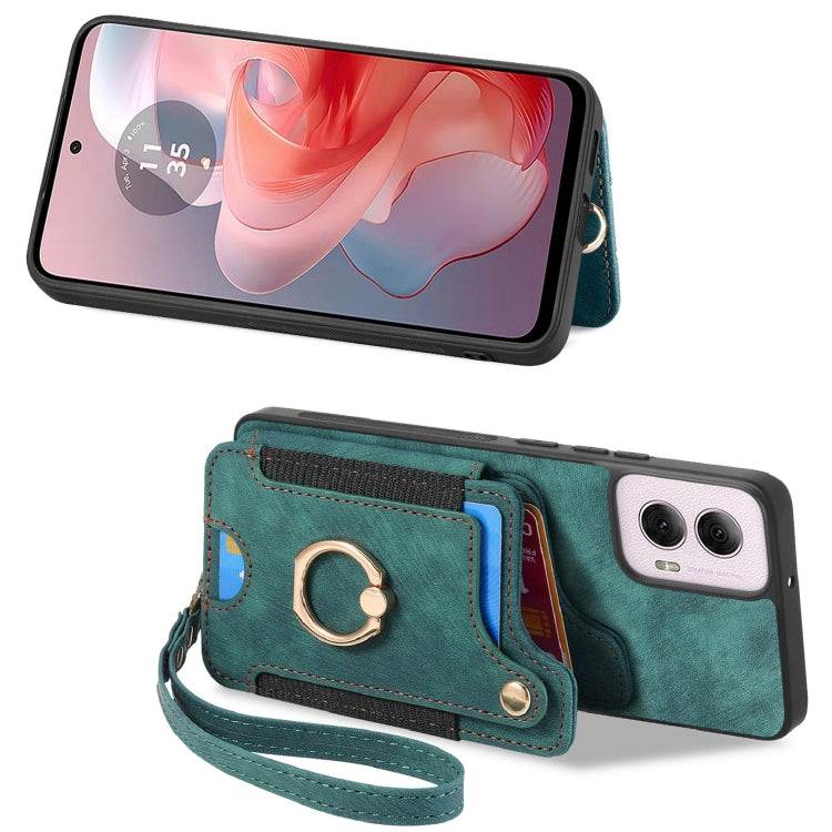 For Motorola G Power 5G 2024 Retro Skin-feel Ring Multi-card RFID Wallet Phone Case