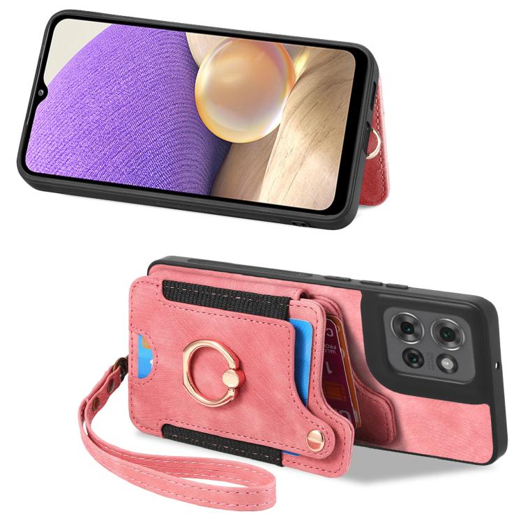 For Motorola Moto G Power 2025 5G Retro Skin-feel Ring Multi-card RFID Wallet Phone Case