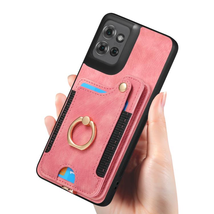 For Motorola Moto G Power 2025 5G Retro Skin-feel Ring Multi-card RFID Wallet Phone Case